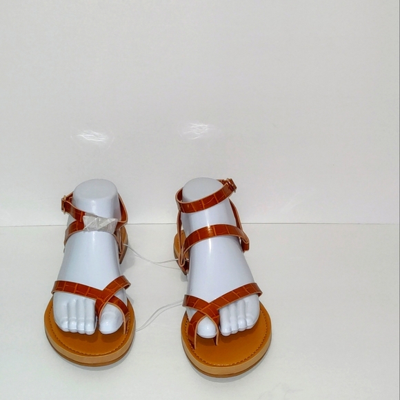 Madden Girl Brown Leather Strappy Sandals - Picture 3 of 4